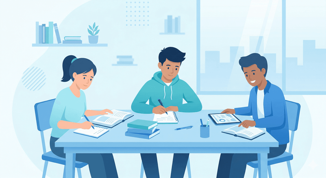 طلاب يدرسون معاً